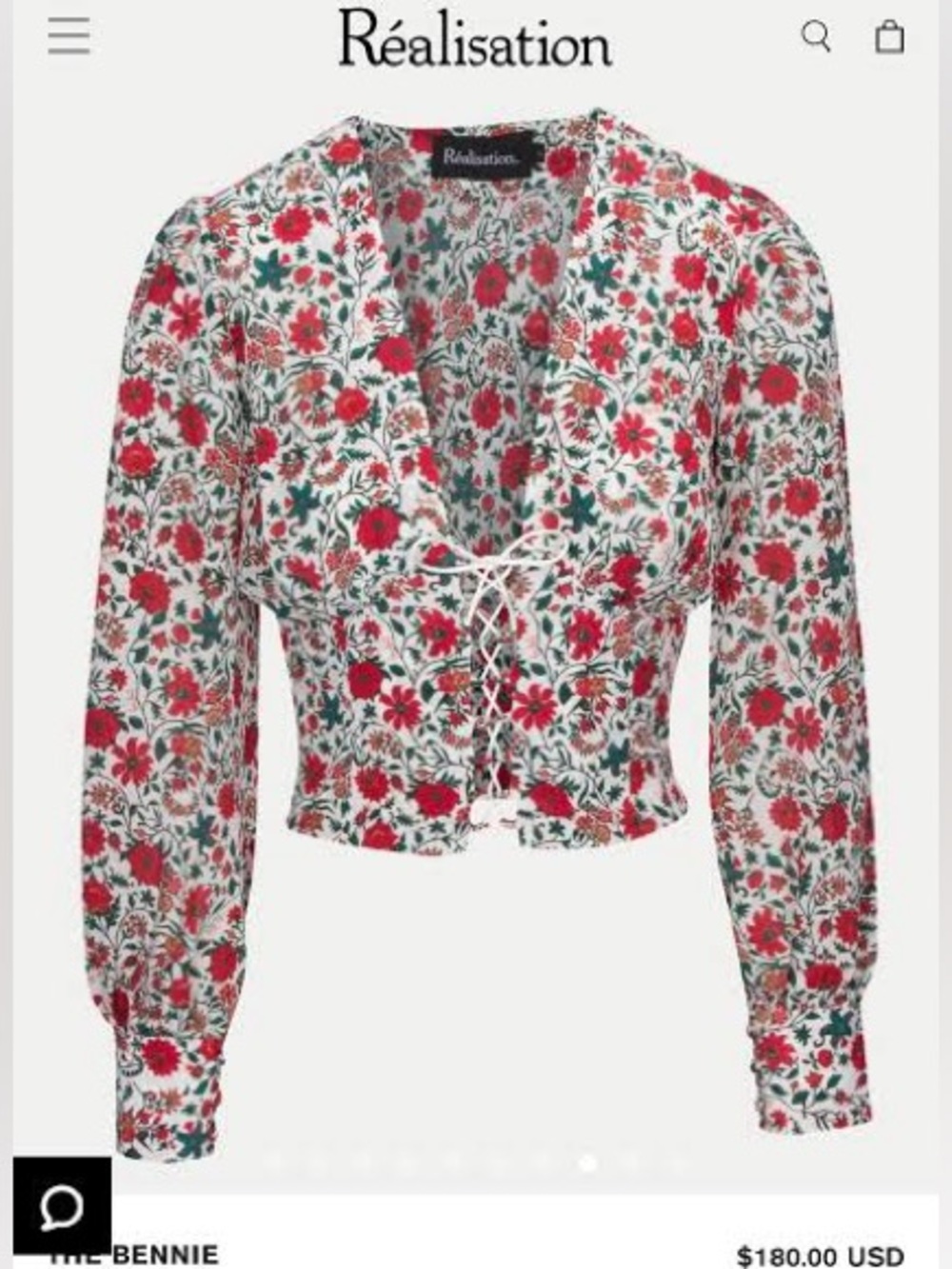 Réalisation Par Bennie Top in White Batik Floral